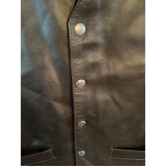 Scully 100% Leather Brown Vest Sz 2XL Lambskin Snap Front - Picture 3 of 11